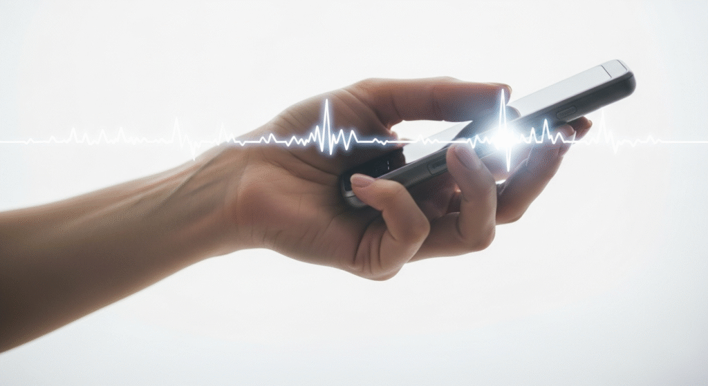 Symbolic image of a human hand holding a glowing digital tool, representing AI as a tool to augment human ability.
