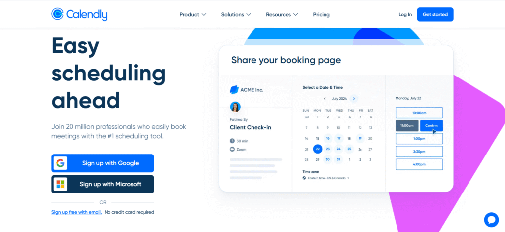 5 AI Automation Tools to Save Your Business 10+ Hours a Week 1 Screenshot of a Calendly booking page showing a user selecting an available time slot on a calendar to schedule a meeting, demonstrating AI-powered automated scheduling.
