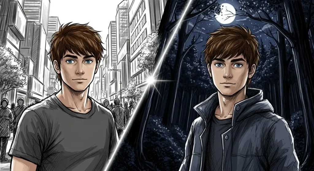 Google's Nano Banana AI is Crushing Adobe and Revolutionizing Image Editing 1 A split-screen image showing the same AI-generated character with perfect facial consistency but in two different scenes, outfits, and poses.