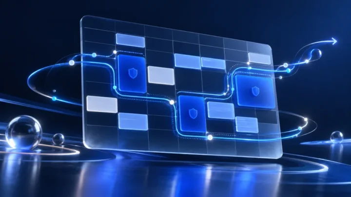 Original editorial illustration of an AI-assisted workflow; not a product screenshot